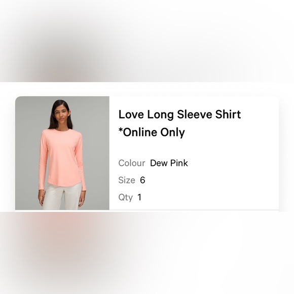 lululemon Love Long Sleeve in Dew Pink - Picture 4 of 4